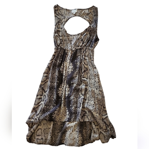 Rvca Drench Brown Snake Print Dress -> RVCA Drench Brown Snake Print Dress - Picture 4 of 7
